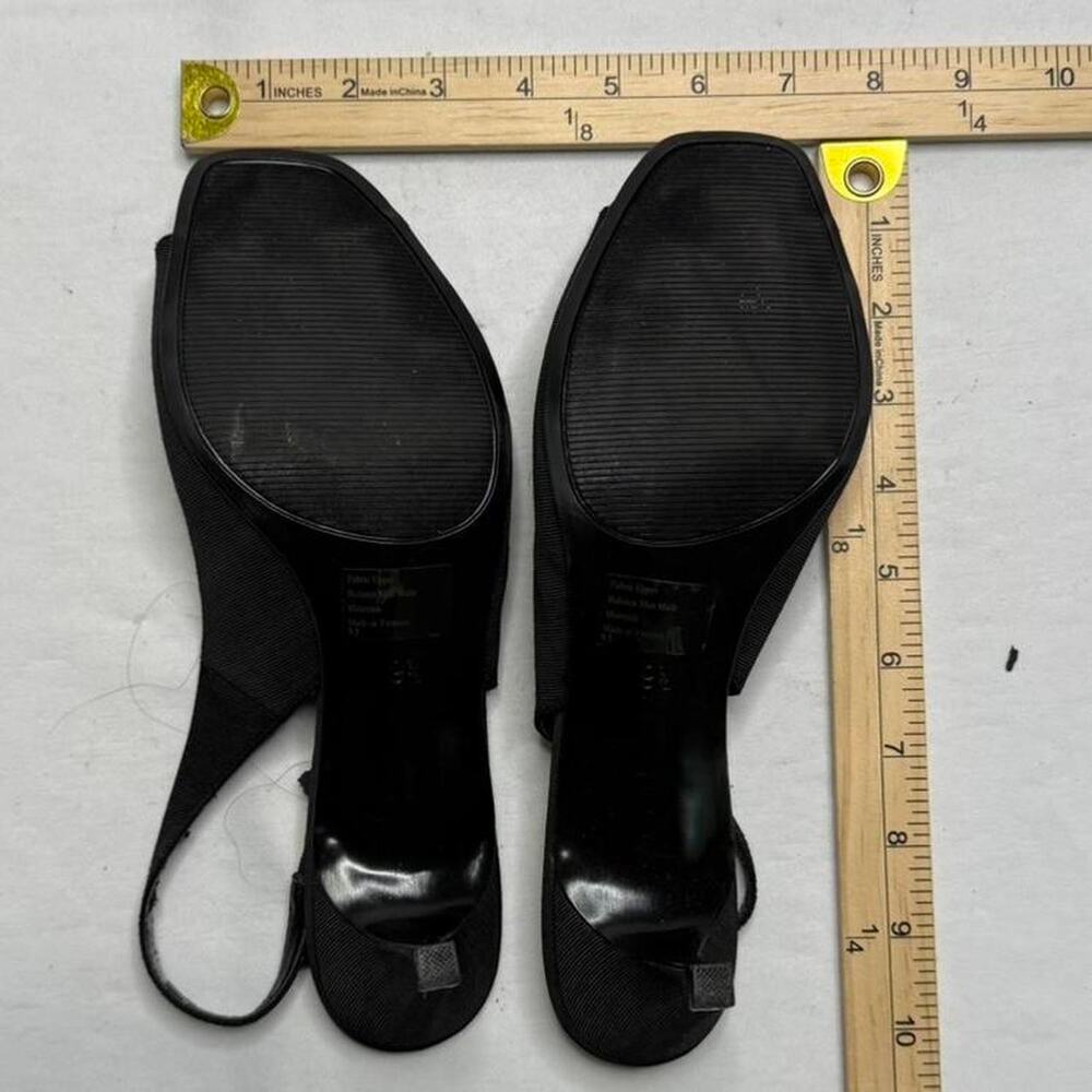 Coach & Four Black Kitten Heels gold bow slingback kitten heels 2” heel 9 1/2 - Picture 5 of 8